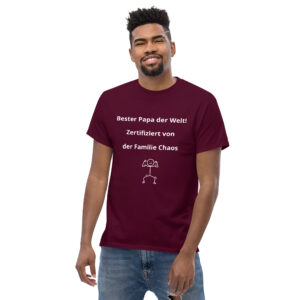 Klassisches Unisex T-Shirt “Vatertag – Familie Chaos”
